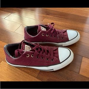 Womens Converse all-star sneakers. Maroon and white. Womens size 7.